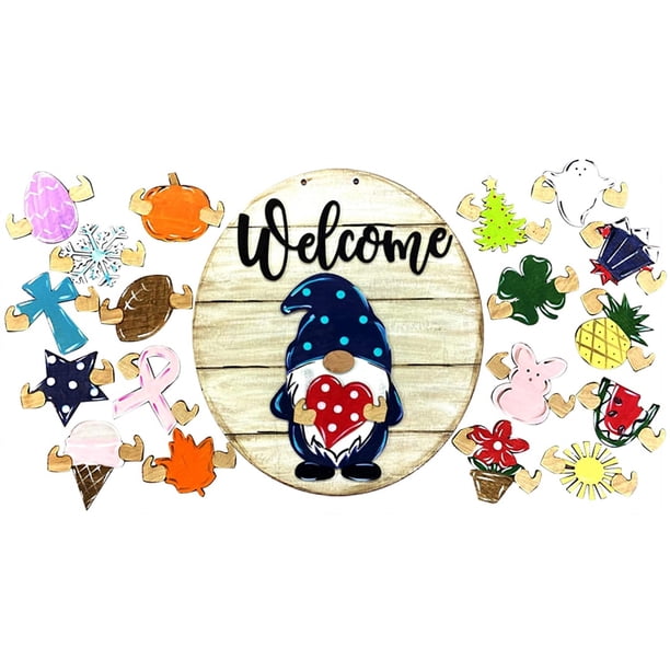 Puerta, Signo De Bienvenida De Temporada Intercambiable, Adornos Colgantes Para Puerta Delantera, Porche, Regalos De Inauguración De La Casa Eigraketly HA045199-02