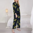 thumbnail image 3 of Honeii Avocado print Women's Pajama Sets Long Sleeve Button Down Sleepwear Nightwear Soft Pjs Lounge Sets-XX-Large, 3 of 7