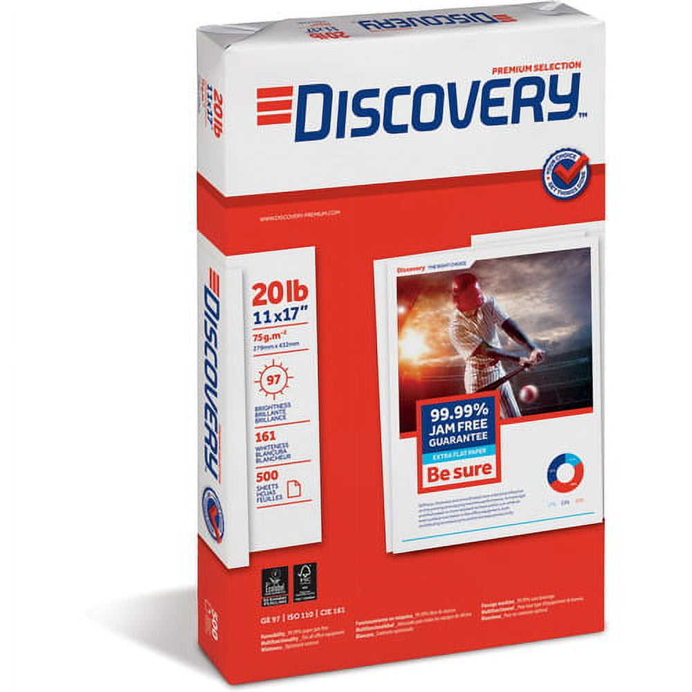 Discovery Premium Selection Laser, Inkjet Copy & Multipurpose Paper Ledger/Tabloid - 11" x 17" - 20 lb Basis Weight - 2500 / Carton - White