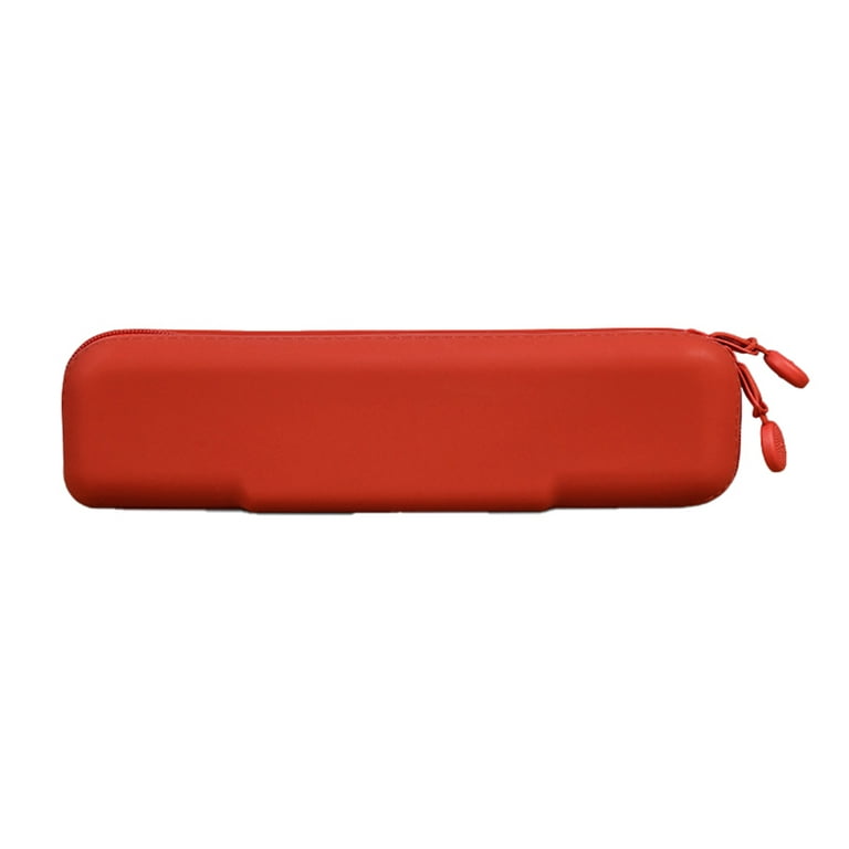 Silicone Solid Color Soft Pencil Case Creative Large Capacity Stationery  Bag Red Silicone 