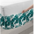 thumbnail image 2 of Butterfly Bed Skirt, Spring Composition with Vintage Butterflies Ornamental Animal Pattern, Elastic Bedskirt Dust Ruffle Wrap Around for Bedding Decor, 4 Sizes, Pale Blue Black Teal, by Ambesonne, 2 of 2