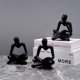 thumbnail image 4 of 3 uds estatua de pensador abstracto figuras de lectura de resina ornamento de escultura (negro), 4 of 9