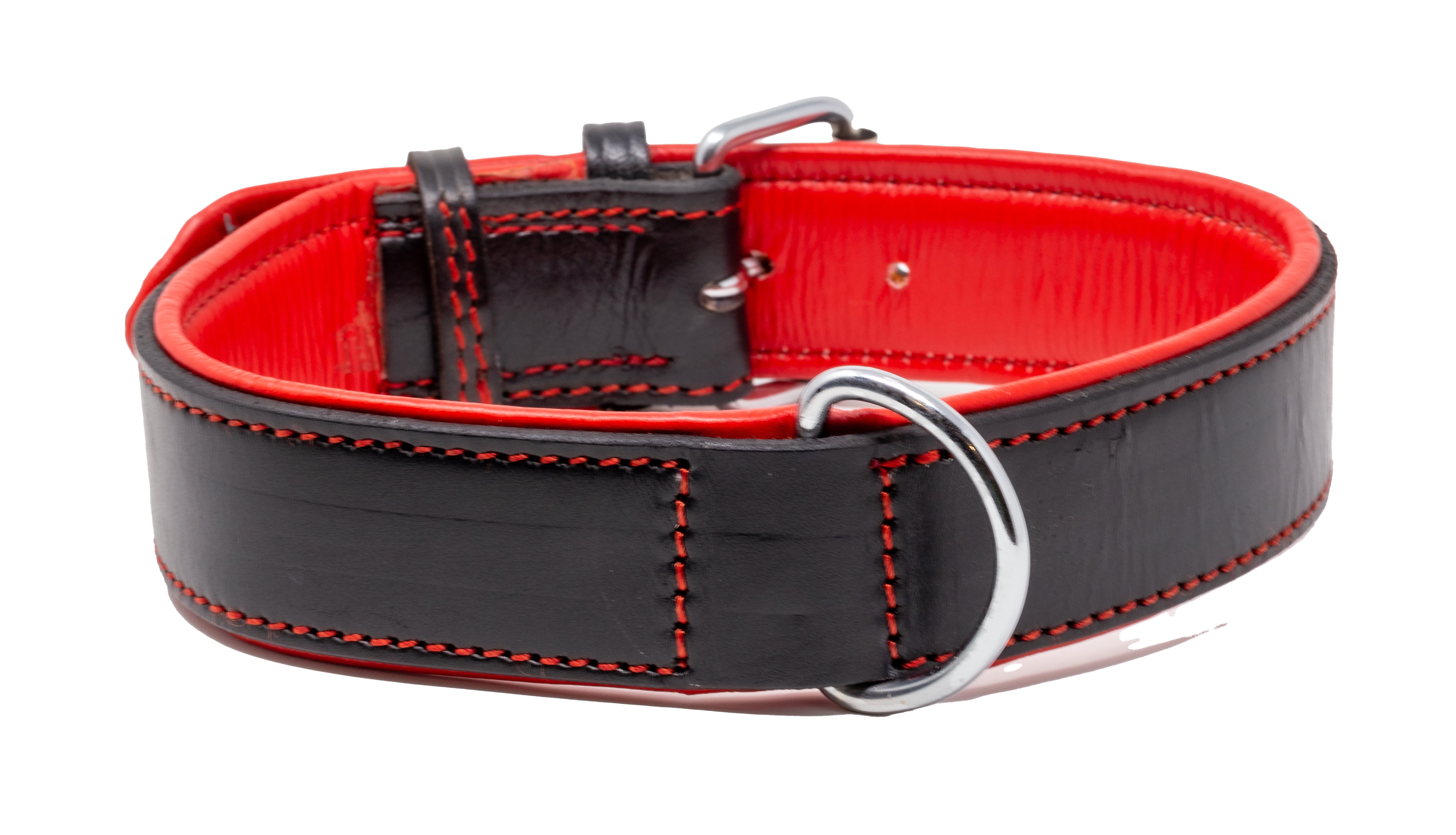 Riparo Genuine Leather Padded Dog Heavy Duty K-9 Adjustable Pet Collar for Medium, Large and Extra Large Dogs