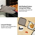thumbnail image 4 of 5 Pcs Kitchen Set Heat Resistant Oven Mitts and Non-Slip Pot Holders with Adjustable Cooking Apron Dark Brown and White Striped, 4 of 6