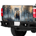 thumbnail image 3 of Lotusprinthandmade Grizzly Bear in Misty Forest Tailgate Wrap 2 Sizes (26"x66"), wildlife bear truck decal, nature-themed bear tailgate wrap, 3 of 5