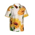 thumbnail image 3 of Xecao Sunflower 5 print Hawaiian shirt - a stylish short-sleeve button-down for men, perfect for casual beach and tropical outings., 3 of 9