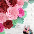thumbnail image 3 of 3d Flower Wall Art Paper Backdrop Decor Flowers Christmas Decoration Embellishments Red, 3 of 5
