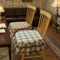 French Style Seat Cushion with Secure Ties Non- Ruffled Chair Pad | Cotton Filled Cushion for Dining Room Chairs,Kitchen,Office Wooden Chairs,Machine Washable & Decorative