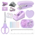 thumbnail image 1 of Set de Útiles de Oficina Morado 11 Piezas Kit de Papelería Lavanda, 1 of 5