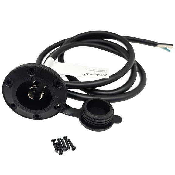 Parkworld 79674 NEMA L7-15 Port Plug Assembly Power Inlet NEMA L7-15P Molded with 12AWG Power Cord 6FT