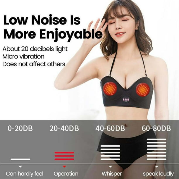 Dispositivo de aumento de pecho con vibración inalámbrica por USB y función de calor. Sujetador masajeador.