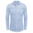 thumbnail image 4 of Byoo Little Boys Summer Vintage Western Button Down Shirt Embroidered Cowboy Casual Long Sleeve Tops, 4 of 4