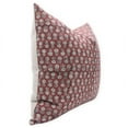 thumbnail image 4 of Fabdivine Block Print Throw Pillow Cover, 20x20 Inch Thick Linen Outdoor Cushion Cover, Floral Print Boho Design Maroon Pillow Cover for Sofa and Couch, 4 of 5