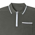 thumbnail image 7 of Busydd Quarter Zip Pullover Men Casual Solid Color Long Sleeve Shirts Trendy Comfortable Lapel Shirts for Men with Chest Pocket 2XL, 7 of 7