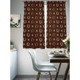 thumbnail image 4 of Western Horse Shoes Sheer Curtains 2 Panels Set Vintage Stars Horse Shoes Brown Leather Texture Sheer Window Curtains Light Filtering Rod Pocket Voile Drapes for Bedroom Living Room 52"X72", 4 of 8