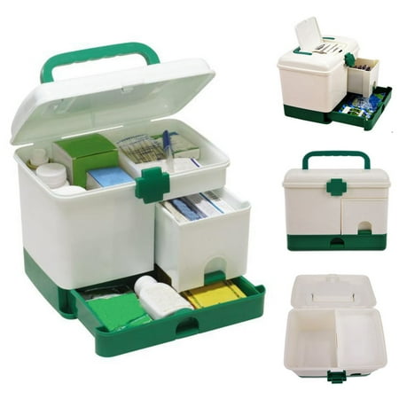 Meigar 3 Layer Health Box Medicine Chest Handle First Aid Kits Box