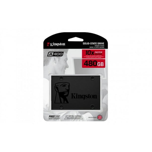 Unidad de Estado Sólido Kingston A400 de 480 GB, 2.5 SATA III Kingston DISCOS DUROS, SSD Y ALMACENAMIENTO A400 SA400S37 Capacidad 480gb interfaz SATA