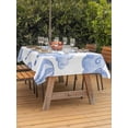 thumbnail image 3 of Outdoor Tablecloth with Umbrella Hole for Patio/Picnic/Party/Camping, Purple Blue Hot Air Balloon Waterproof Table Cloth Rectangle Table Cover Washable, Modern Balloon Float Clouds (60"x 84"), 3 of 8