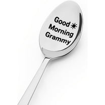 Grammy Spoon Gifts for Birthday Mothers Day, Good Morning Grammy Spoon for Nana Nannie Engraved Stainless Coffee Tea Spoon for Grandma mimi grammy Christmas Gifts from Kids Grandson Grandkids
