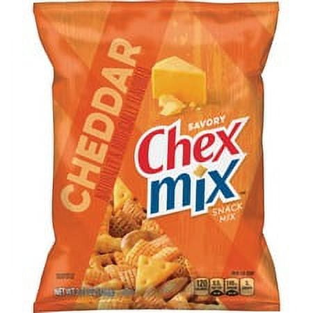 Chex Mix Cheddar Snack Mix - Cheddar Cheese, Corn, Wheat - 3.75 oz - 8 / Carton Chex Mix Cheddar Snack Mix - Cheddar Cheese, Corn, Wheat - 3.75 oz - 8 / Carton