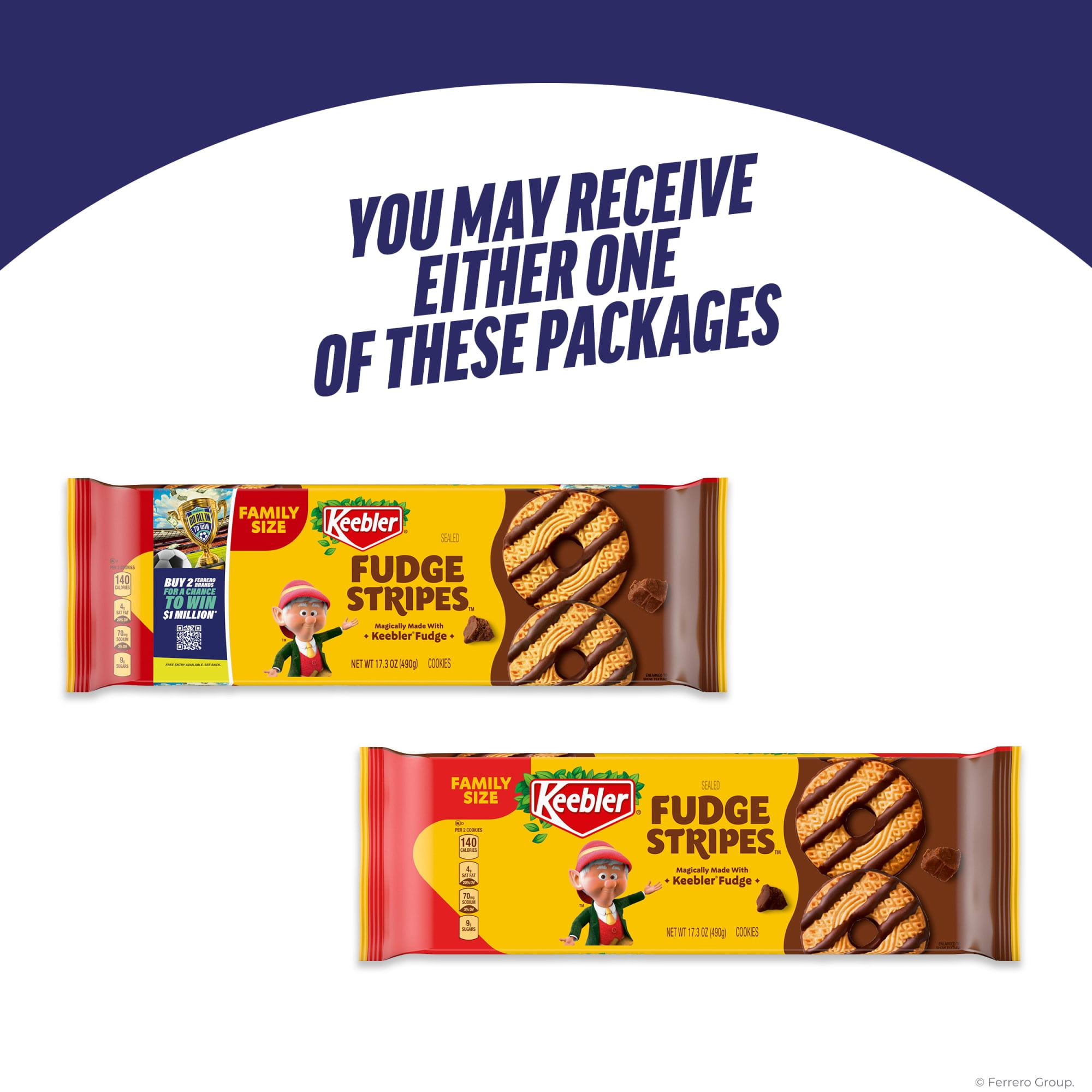 (3 pack) Keebler Fudge Stripes, Original Shortbread Cookies Coated in Keebler Fudge, Family Size 17.3 oz