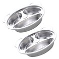 thumbnail image 2 of 2 Pcs Assiette Divisée en Acier Inoxydable Assiette de Service pour Tout-Petits Assiette pour Enfants, 2 of 5