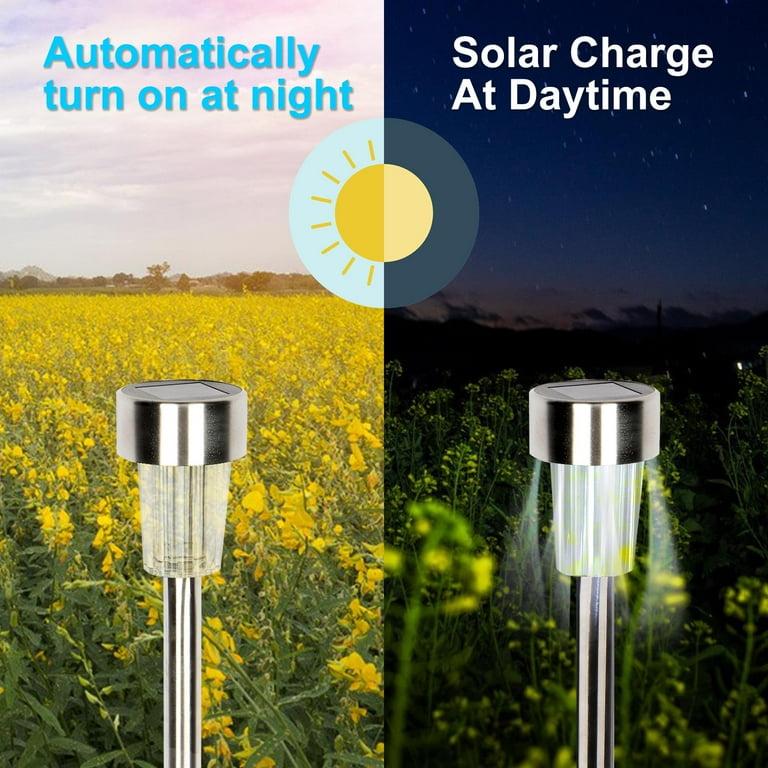 Zimtown 24pcs Solar Outdoor LED Light, Stainless Steel Path Walkway Lights for Landscape, Patio Pathways Zimtown 24pcs Solar Outdoor LED Light, Stainless Steel Path Walkway Lights for Landscape, Patio Pathways