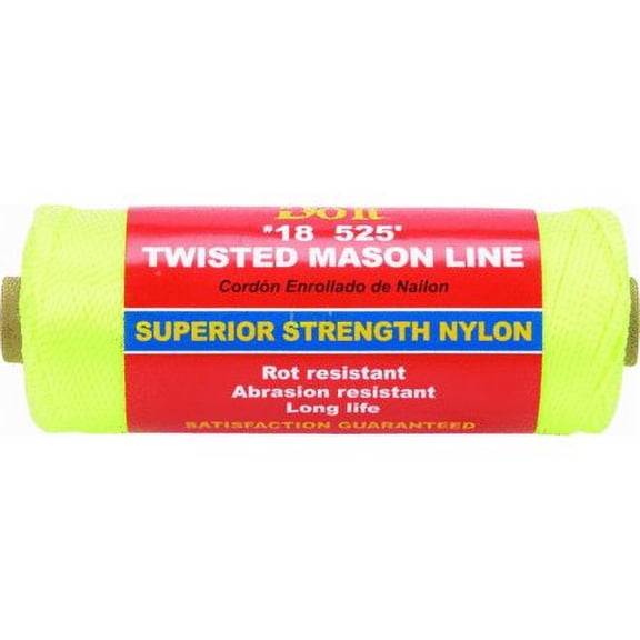 Do it Best Mason Line - Twisted Nylon, Fluorescent Yellow, No. 18, 525 Ft