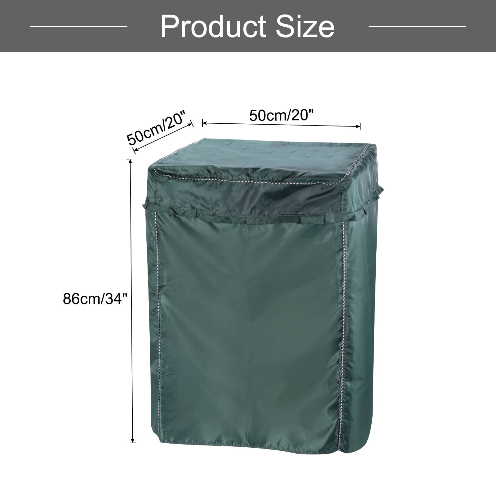 Top Load Washer Cover, Portable Washing Machine Cover, 20Wx20Dx34H Inch(S Size) Green Waterproof Cover