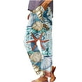 thumbnail image 2 of Blue Women's Casual Pants, Women'S Retro Printed Loose Pocket Patchwork Casual Cotton And Linen Pants,Women's Casual Pants 5XL, 2 of 5
