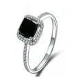 thumbnail image 2 of Classic 1.25 Carat Princess cut Halo Black Diamond Engagement Ring in 14k White Gold, 2 of 2