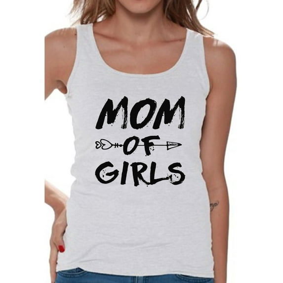 Awkward Styles Women's Mom of Girls Mothering Graphic Tank Tops Black Arrow New Mom Mother's Day