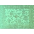 thumbnail image 1 of Ahgly Company Machine Washable Indoor Rectangle Persian Turquoise Blue Traditional Area Rugs, 4' x 6', 1 of 4