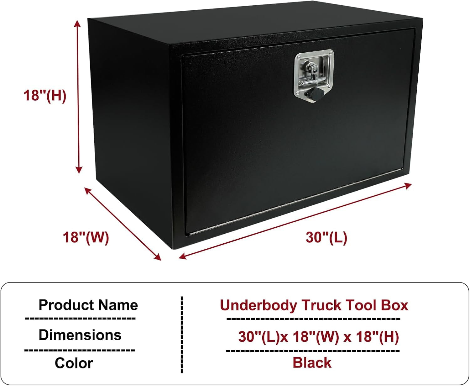 Steel Underbody Truck Tool Box with T-Handle Lock Latch, Truck ToolBox Truck Storage Organizer Tool Box Chest For Organization And Storage, Job Tool Chest
