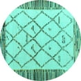 thumbnail image 1 of Ahgly Company Indoor Round Solid Turquoise Blue Modern Area Rugs, 4' Round, 1 of 4