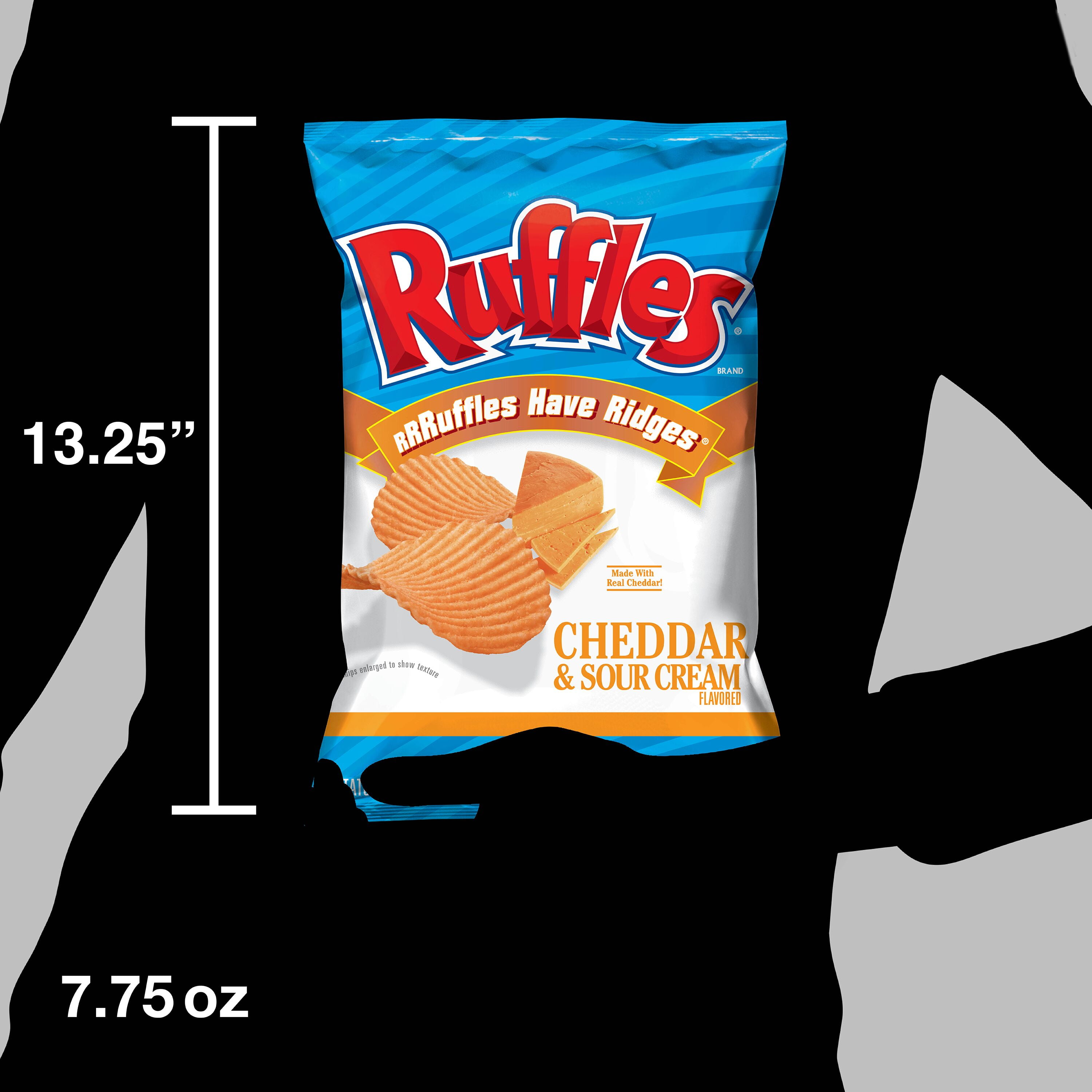 (3 pack) Ruffles Cheddar & Sour Cream Potato Chips, 7.75 oz Bag