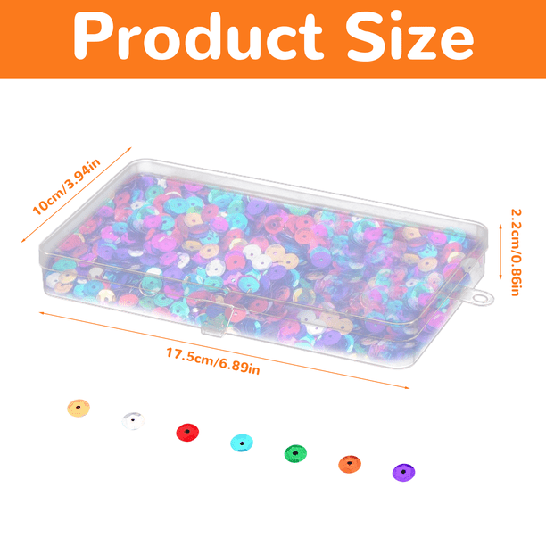 Apuakthei 30000 piezas de lentejuelas iridiscentes redondas con caja de plástico transparente, lentejuelas a granel para manualidades, lentejuelas sueltas para manualidades de bricolaje, fabricación