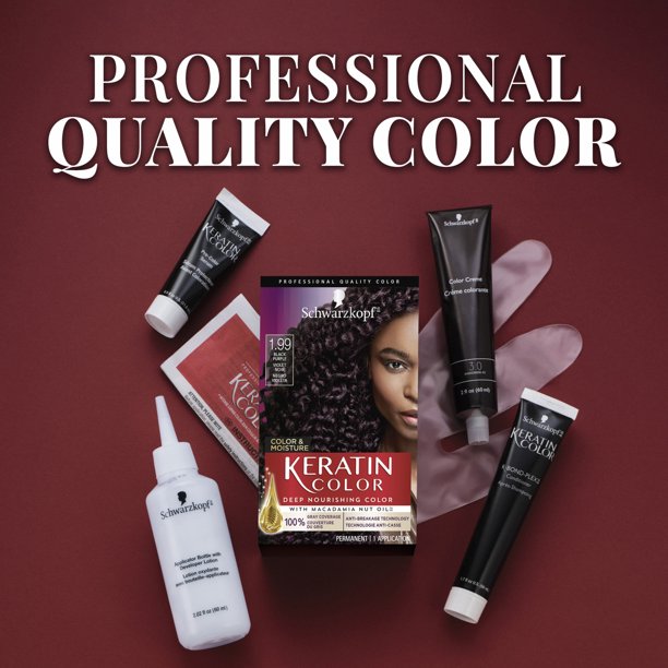 Schwarzkopf Keratin Color, Color & Moisture Hair Color Cream, 1.99 Purple - Walmart.com