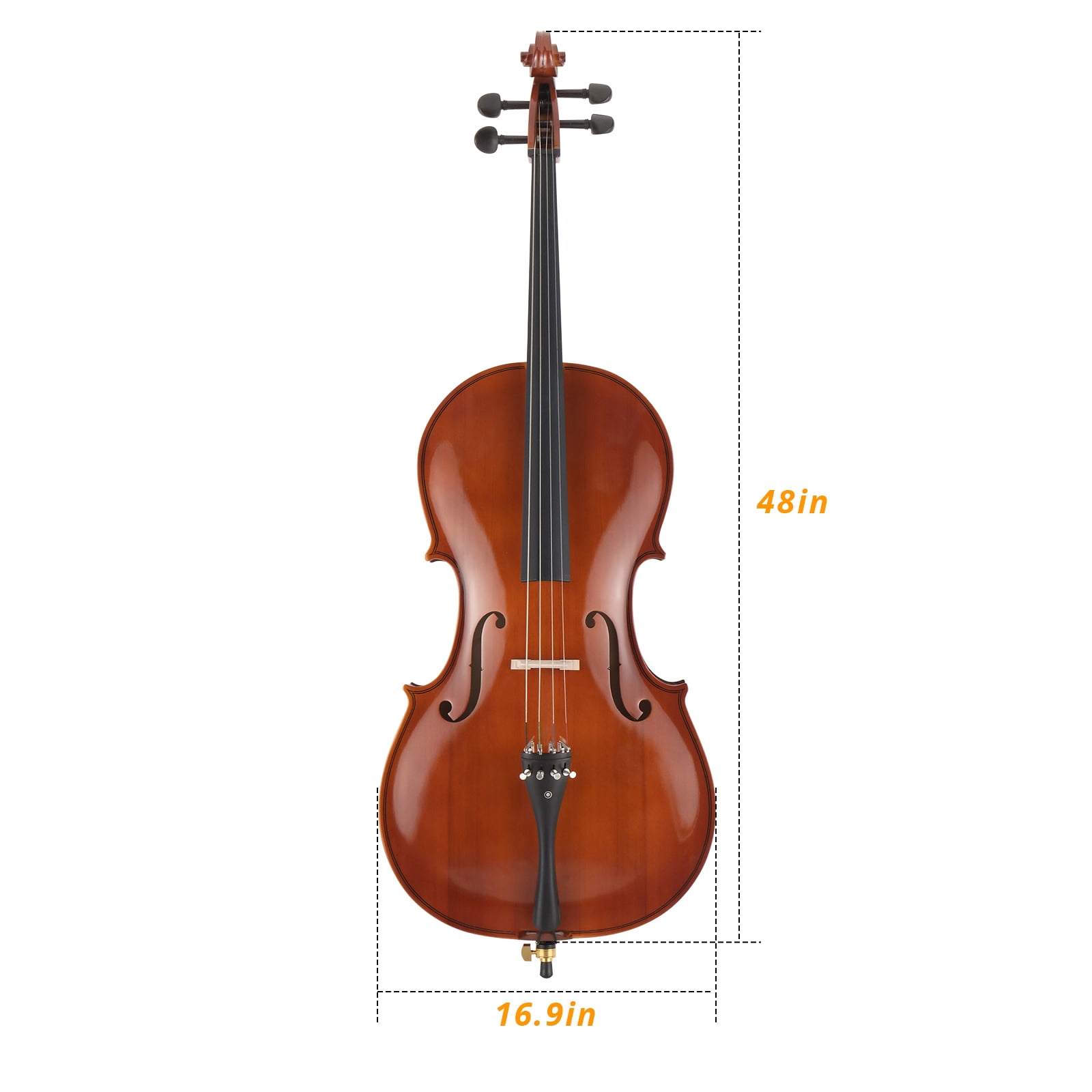 Ktaxon 4/4 Full Size Cello with Bag Bow Rosin Bridge for Beginners, Brown