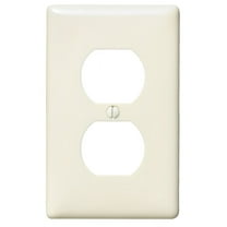 Hubbell NPJ8LA Light Almond Mid-Size Unbreakable 1-Gang Receptacle Wallplate Outlet Cover