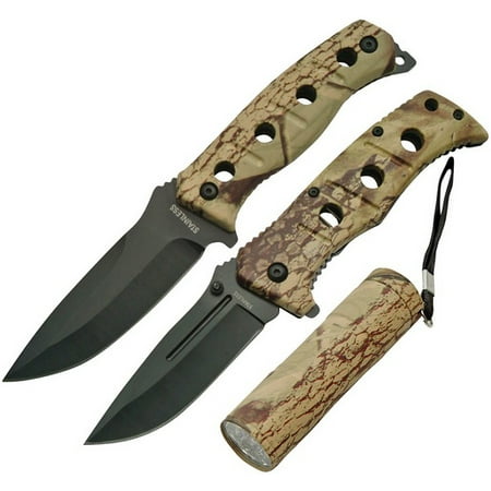 UPC 801608212020 product image for CN211202 Camo Hunter Set Black 2 Folding Knife /3.5