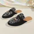 thumbnail image 5 of Gpaecead Women's Sequin Bell Tassels Flat Mules Faux Suede Slip On Cushioned Non Slip Shoes For Commute And Casual, B-Silver, 5 of 8