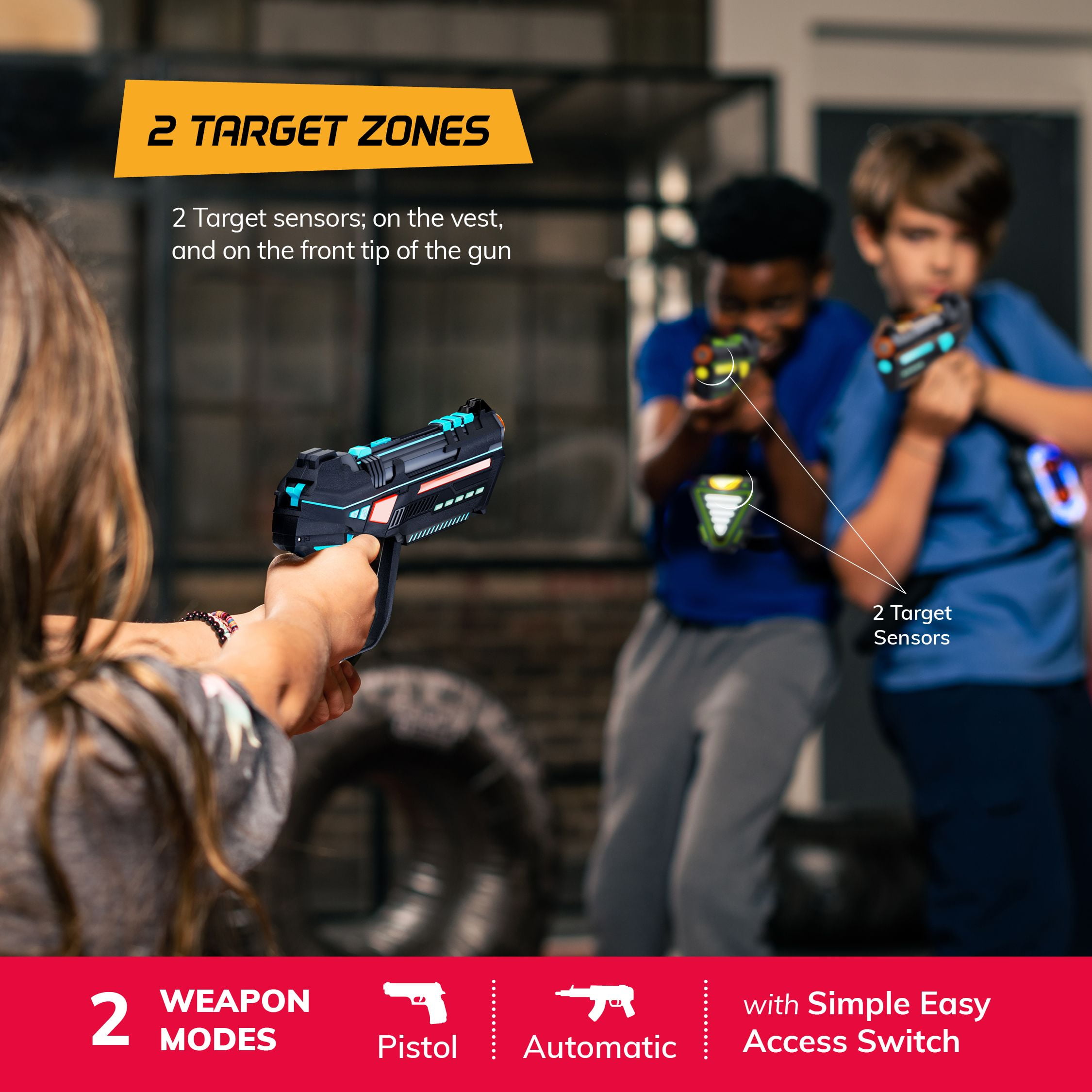 Hero Squad Rechargeable Laser Tag -  Set of 4 - Gift for Kids, Teens & Adults