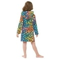 thumbnail image 4 of FORMRS Niños Bathrobe Unisex Hooded Robe Soft Plush Pajamas Sleepwear, Size 7-9T, Colorful Dragon Scales Pattern, 4 of 7