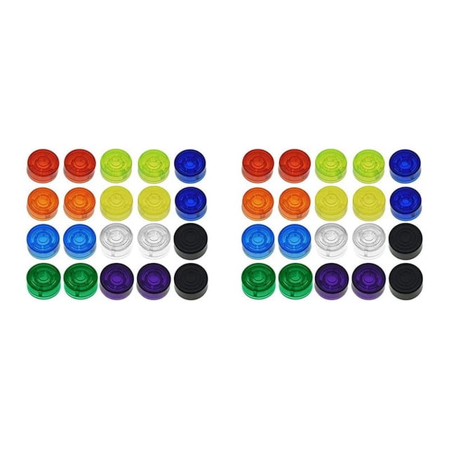 40Pcs Colorful Guitar Effect Pedal Footswitch Topper Foot Nail Cap Protection Cap for Guitar Effect Pedal Protection Cap