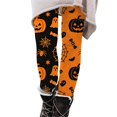 thumbnail image 2 of Halloween Leggings for Women Spooky Pumpkin Trick or Treat Print Festive Holiday Party Casual Soft Slim Stretch Pants Daily Party Outfits, 2 of 5