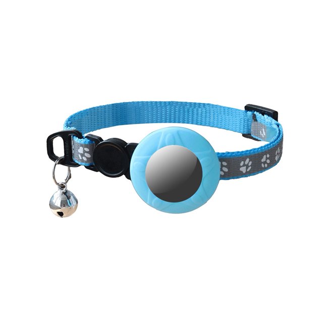 CSChome Collier pour Animaux de Compagnie pour Chiens Collier Réfléchissant pour Animaux de Compagnie - Sangle Réglable Durable avec Cloche, Fixation à Boucle, Confortable à Porter pour AirTag