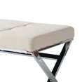 thumbnail image 3 of CorLiving Huntington X Shape Chrome Base Rectangular Fabric Bench, 3 of 5