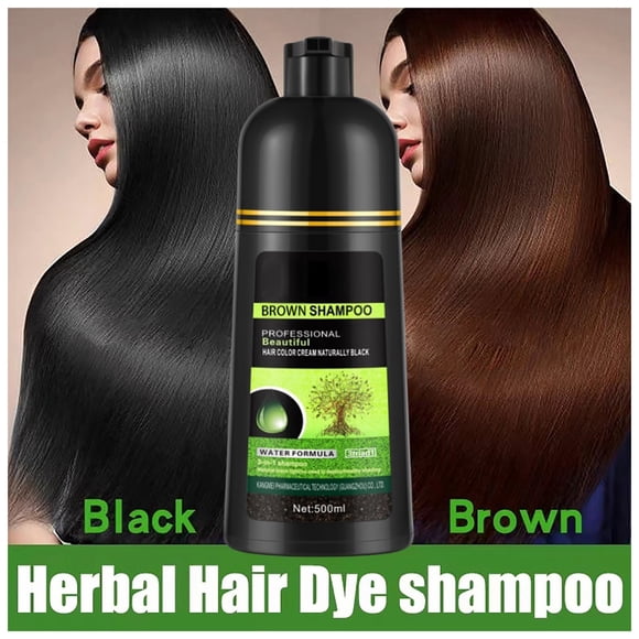 WIFKLSIIPG 500ml Dew Shampoo Black Shampoo Hair Dye Black Instant Hair Color Shampoo for Gray Hair (1PCS Black)