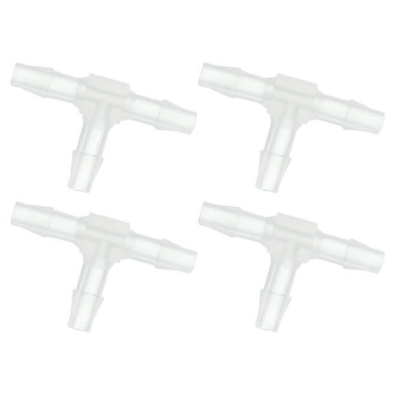 1/8" Hose Barb Fitting, 4 Pcs T Shaped 3 Way Plastic Equal Barbed Fitting